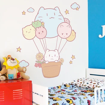 [shijuekongjian] Risanka Mačke Živali Stenske Nalepke DIY Baloni Stenske Nalepke za Otroke Spalnica Vrtec Hiša Dekoracijo