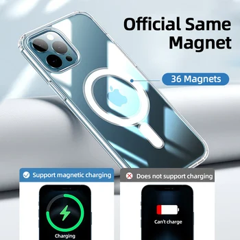 Magnectic Primeru Za iPhone 12 Pro Max 12 mini Primeru Za Magsafe Brezžično Polnjenje Shockproof Popolno Zaščito PC+TPU Primeru Joyroom