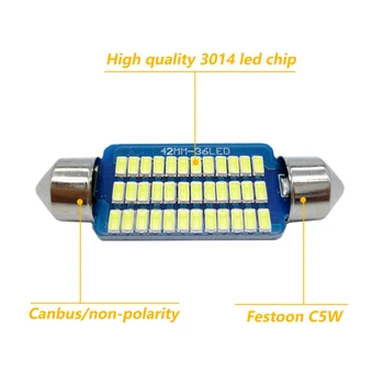 4x C5W LED CANBUS Žarnice Festoon Avto Notranje Luči Za Audi A4 B6 B8, A5, Q5 V7 80 A3 S3 S4 S5 S6 S8 A6 C5 C6 A7