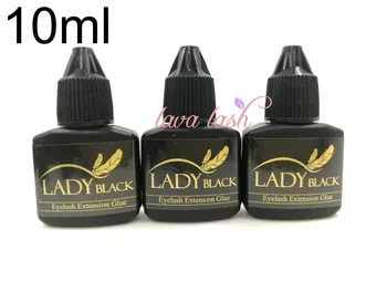 Brezplačna dostava 3pcs/veliko hitro lepilo lady black trepalnic razširitve lepilo 10 ml/steklenica Ni Zaprti Vrečko nizko draženje za občutljivo kožo