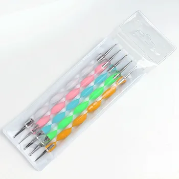Nail Art Dotting Pen Tool nastavite Barve Manikura komplet UV lak Slikarstvo, Risba 5pcs Nail Art otroški Nasvet Pika HIAISB