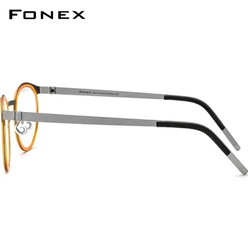FONEX Acetat Zlitine Očala Moški Ženske Letnik Okrogle Očala Okvir Kratkovidnost Optičnih Slik Recept Brezvijačno Očala 98625