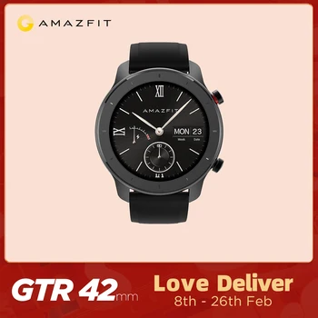 Original Globalni Različici Amazfit GTR 42mm Pametno Gledati 5ATM nepremočljiva Smartwatch 12 Dni Baterije Glasbe Nadzor Za Android IOS