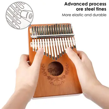 17 Tipke Mahagoni Kalimba Prst Palec Klavir Mbira Garland Slog Palec Klavir Sanza Tipkovnico Glasbeni Instrument, s Tuner Kladivo