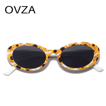 OVZA 2019 Novi Retro Ovalne Ženske sončna Očala blagovne Znamke Oblikovalec Cvet sončna Očala Ženska Moda Srčkan Anti-UV Očala S6096