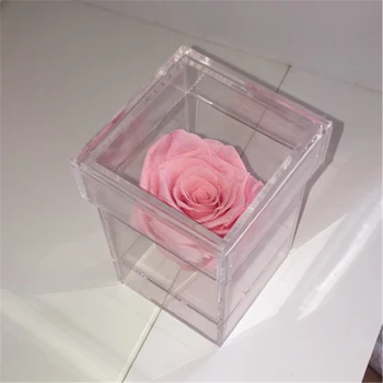 Rose Cvet Škatla za Shranjevanje Pregleden Ličila Organizator Akril Cvet Polje za Dekleta Darilo Polje svate, Božični Okraski