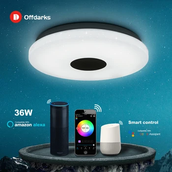 OFFDARKS Smart Moderna Stropna Luč, wifi Glasovni Nadzor Primeren za dnevno sobo, spalnica, kuhinja, zatemnitev, barvni LED stropna svetilka
