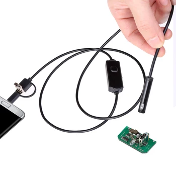 8 mm 1m 3,5 m 5m Dvojno Objektiv Endoskop-Pregledovalna Kamera IP67 Nepremočljiva 2MP Borescope Kača Pregled Cevi Kamera za Android PC