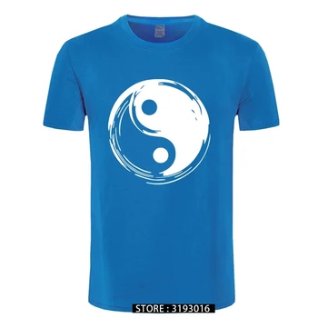 Kitajski Tai Chi Yin Yang Natisnjen Tshirt za Moške Udobno Bombaž Majica Božični Dan Moda Vintage New Tees