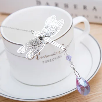Moda Ročno Čakro 3D Dragonfly Suncatcher Kristalno Steklo Žogo Prizme Maker Okno Viseči Okras Doma Poroka Dekoracija