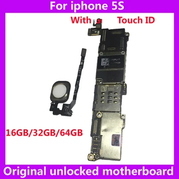 Z / Brez Dotik ID matično ploščo za iphone 5 S 5S Tovarniško odklenjen Mainboard IOS sistem logike penzion+žetonov 16GB 32GB 64GB
