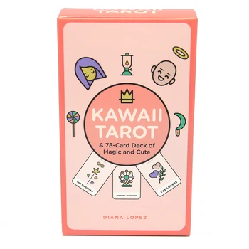 Kawaii Tarot 78 kart Magic in Srčkan Kartico Knjige Diana Lopez funkcije Sladko Pastelne barve Oblikovanje kawaii zbiralci podobni