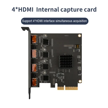 Acasis 4 Kanalni Video Kartica, HDMI PCIE Zajemanje Kartico 1080p 60fps OBS Wirecast Živo Pretakanje Adapter Quad Vrata