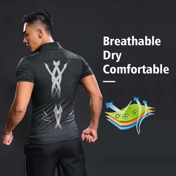 Novi moški je hitro sušenje, ki teče majica uteži compression majica kratek sleeved majica telovadnice T-shirt tesen fitnes Rashgard