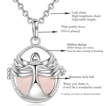 Eudora 18 mm baby gonge ogrlica z zvokom nosečnosti bola ogrlica Jajce kletko locket Obesek z Povezavo verižno ženske JewelryK395