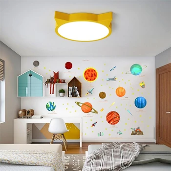 3D Prostor planet stenske nalepke za otroško sobo, vrtec, otroška soba dekoracijo sten, vrata spalnice nalepke