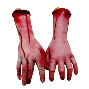 Krvava Grozljivka Scary Halloween Prop Ponaredek Odtrgal Življenje Velikost Roko Roko Hiša 22-23 cm