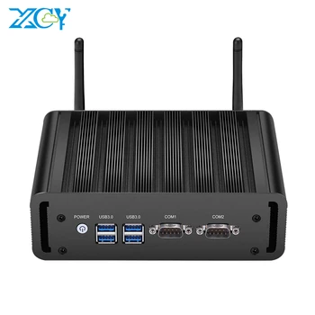 XCY Fanless Mini PC i7 4500U i5 5200U i3 5005U 2x RS232 Dvojno Ethernet HDMI VGA 4xUSB3.0 WiFi Support Windows, Linux,