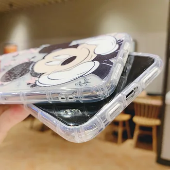 Disney Mickey Miške Minnie Risanka Primeru Telefon Za iPhone11pro Xs iPhone7 8plus zračne blazine 6 prozorni zaščitni pokrov
