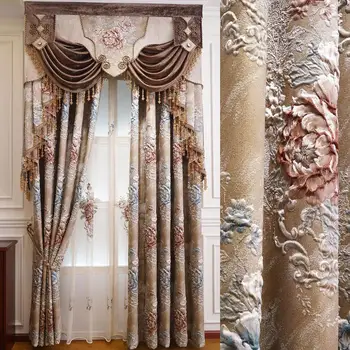 Evropsko Razkošje Zavese za Okna Zavese Stilov za dnevno Sobo Elegantno Draperije Evropske Vezene Zavese zavese