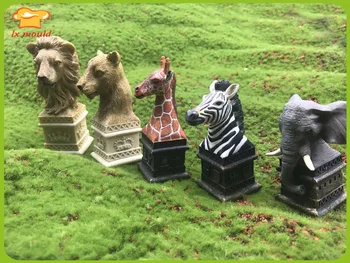 Živali glavo silikonski kalup sadra silikonsko plesni lev, slon, zebra, žirafa sveča plesni