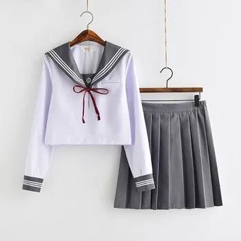 Bela Šoli Obleke Lady Jk Uniforme Mornar, Ki Bo Ustrezala Japonski Anime Šolsko Uniformo Za Dekleta Srednješolci, Nabrano Krilo