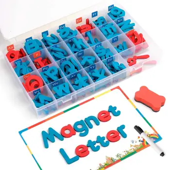 D-FantiX Magnetne Črke 208 Kos Velike Male Pene Abeceda ABC Magnetov za Hladilnik Hladilnik Izobraževalne Igrače, Set za Otrok