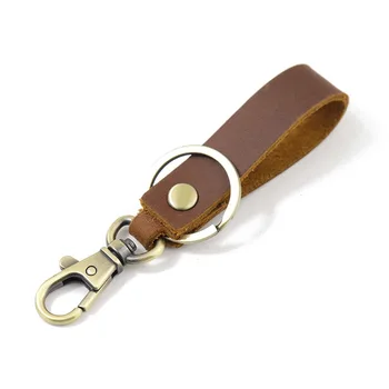 Retro Pravega Usnja Keychain Preprost Ključ Organizator Key Ring Imetnik Denarnice Umetnosti in Obrti za Moške