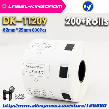 200Rolls Združljiv DK-11209 Oznaka 62mm*29 mm 800Pcs/Roll Združljiv za Brother Tiskalnik za Nalepke QL-570/700/720 DK1209 DK11209