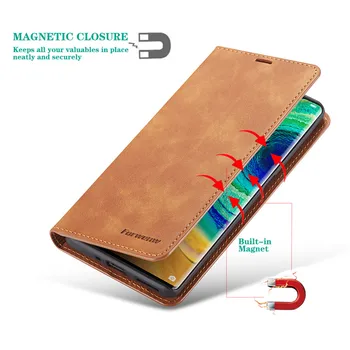 Knjiga Flip Primeru Telefon za Etui Huawei Mate 30 20 p40 P30 P20 Pro Čast 10 p40 Lite P Smart Plus 2019 Usnje Magnet Denarnice Pokrov