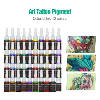 Skupaj CoilsTattoo Komplet 2 mitraljezi 40 Barve, tiskarske barve in črnila Nasvet Napajanje Set Igel Oprijem Dodatki