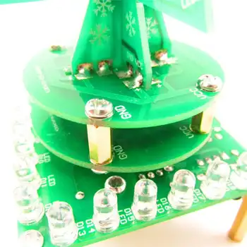 DIY Vrtenjem Glasbe, Pisane Božično Drevo LED Utripajoče Luči Komplet Elektronskega DIY Proizvodnja Delov Dekor Luč Nočne Svetilke