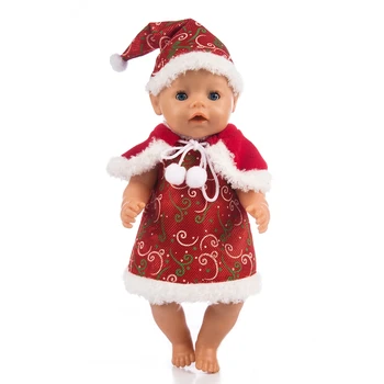 Vroče Božič obleko Lutka Obleko, Rojenega Otroka Fit 17 palčni 43 cm Lutka Pribor Za Otroka Festiival Darilo