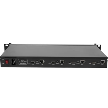 HEVC 1U Rack 4 Kanali H. 265 H. 264 HD HDMI za SRT IP Pretakanje Video vsebin IPTV Dajalnik s HTTP RTSP RTMP UDP RTMP zdravega življenjskega sloga Multicast