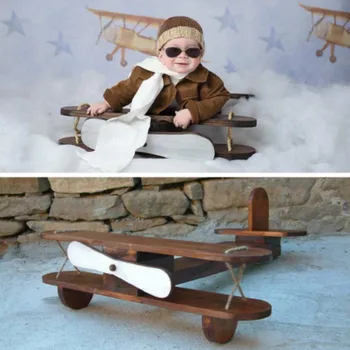 Otroška Fotografija Rekviziti, Ki Predstavljajo Rekviziti Mini Leseno Letalo Baby Ustrelil Pribor Retro Letalo Sto Dan Fotografije Kreativne Rešitve