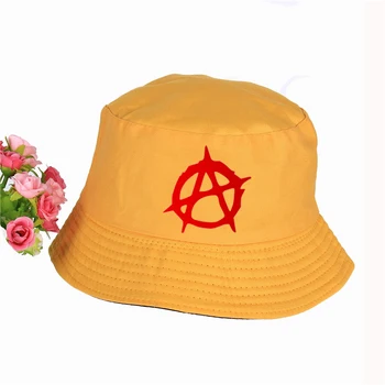 Anarhija Simbol klobuk Punk Rock Vedro Klobuki Poleti pop harajuku Ženske Moški ribič klobuk na Prostem dežnik kapa klobuk ribolov