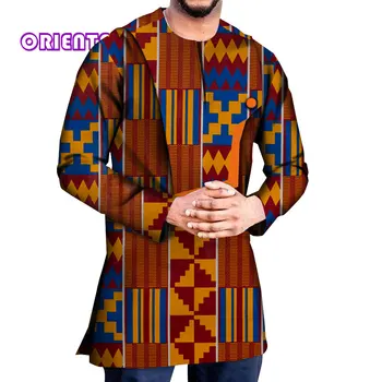 2020 Afriške Majica za Moške Dolg Rokav Afriške Dashiki Majica Afriške Tiskanja Moške Bombažne Majice, Vrhovi Afriška Oblačila WYN1222
