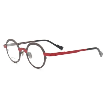 ženske krog eyeglass okvir moških retro očala okvir Čistega Titana 2020 Moda kovinski Fullrim Priložnostne lahki Rx očala