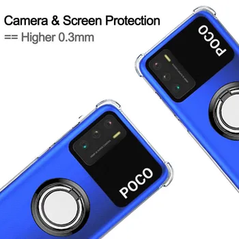 Capa, Obroč Ohišje + Steklo za Poco M3 Mi Poco X3 NFC Anti-shock Silikonski Pokrovček Telefona Redmi Opomba 9 Pro 8T 8Pro Xiaomi Note9S Primeru