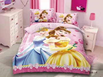 Princesa sofija posteljnina nabor twin posteljo stanja rjuhe kritje set za dekleta soba single bedspread coverlets 3d tiskanih 2-4 kos vroče