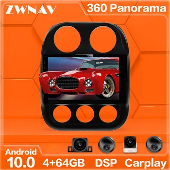 360 Kamere Android 10 sistem Multimedijski Predvajalnik Za Jeep Compass 2010-2016 GPS Navi Radio Stereo IPS, Zaslon na Dotik, Vodja Enote