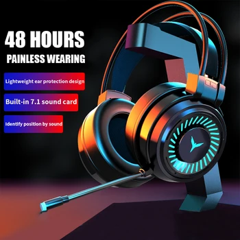 Igralec Slušalke z Mikrofon PC Profesionalne Gaming Slušalke USB Žične Slušalke Prostorski Zvok, Stereo za PUBG XBOX PS4 Igre