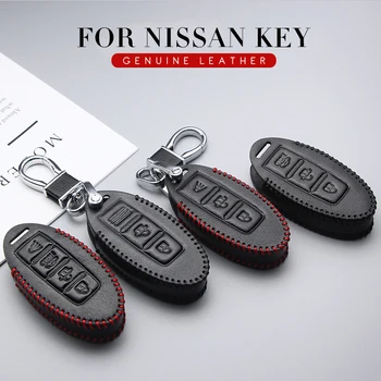 Pravega Usnja Avto Ključ Kritje Velja Za Nissan Micra K12 X Trail T31 Opomba Listov Primera P12 Qashqai J10 Tiida Key Ring Dodatki