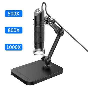 HD USB Digitalni Mikroskop LED Elektronski Mikroskop Endoskop Zoom Fotoaparat Lupo+ Dvignite Stojalo Orodja Za Delo in Življenje Šole