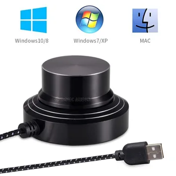 Črne All-kovinski USB Volume Controller Lossless Audio VOL Regulator za windows/Mac