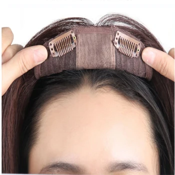 13x15cm Naravnost T Oblike Svilenih Znanja Lase Pokrivalo Toupee Za Ženske Naravnih Človekovih Hairpiece Lase Posnetek Remy Las Lasuljo Srednji Del