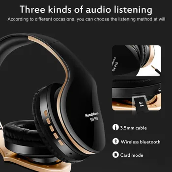 NOVE Stereo Surround Ergonomska Brezžična Slušalka Prenosna Zložljiva Bluetooth Slušalke Glavo, vgrajen Bluetooth Slušalke Auriculares