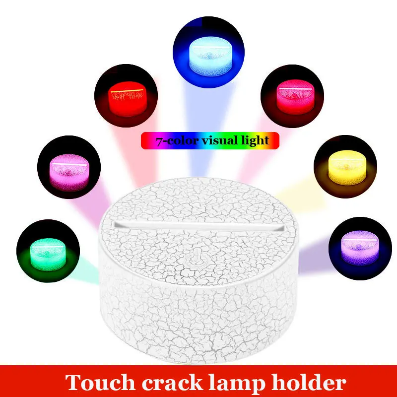 Akril LED Lučka za Prikaz Baze Razsvetljave Držalo Crack Vzorec DC 5V Svetlobna Doma Poroko Dekor LED Ornament Darilo 7 Barve-Prilagodite
