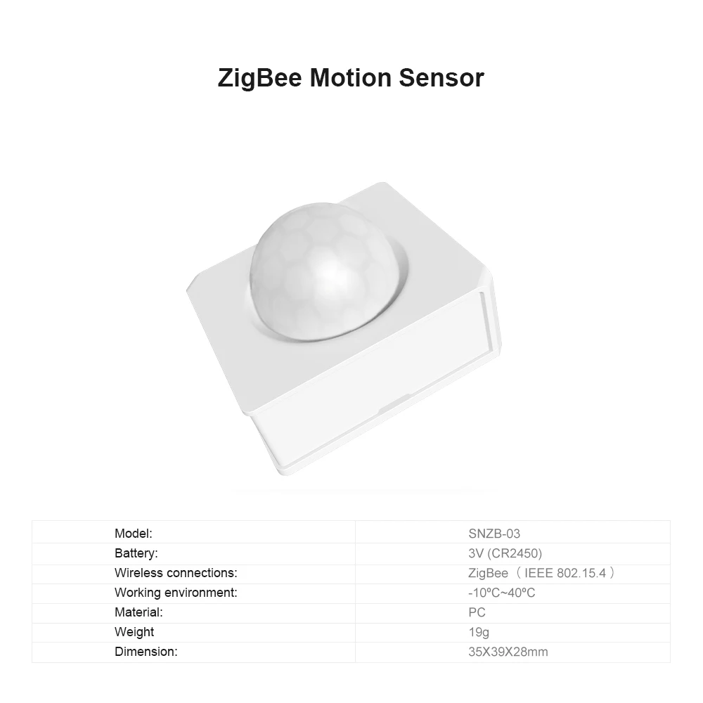 SONOFF SNZB 03 Zigbee Senzor Gibanja Človeškega Telesa Senzor, Zigbee PIR Senzor, Delo z SONOFF Zigbee Most, Smart Home Security