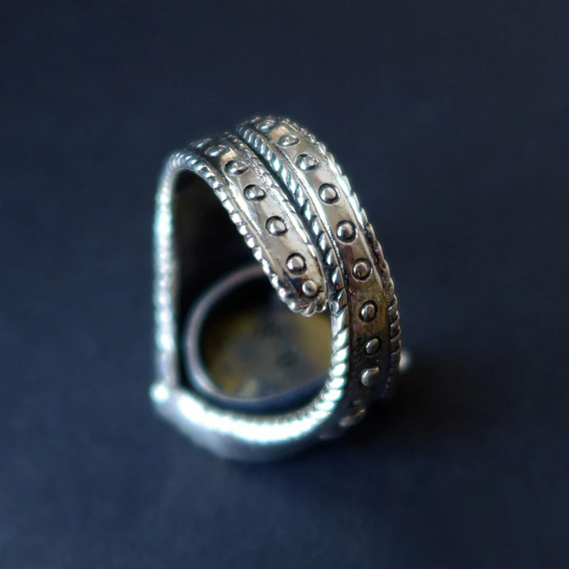 Ruibeila nakit Cesta 66 značko podkve sterling srebrni prstan moški prstan odpiranje nastavljiv ženski